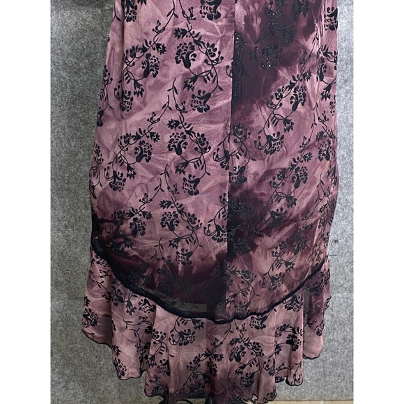 Y2K Speechless Pink Black Floral Dress Velvet Bow Goth Fairycore 90s Revival S - Picture 10 of 12